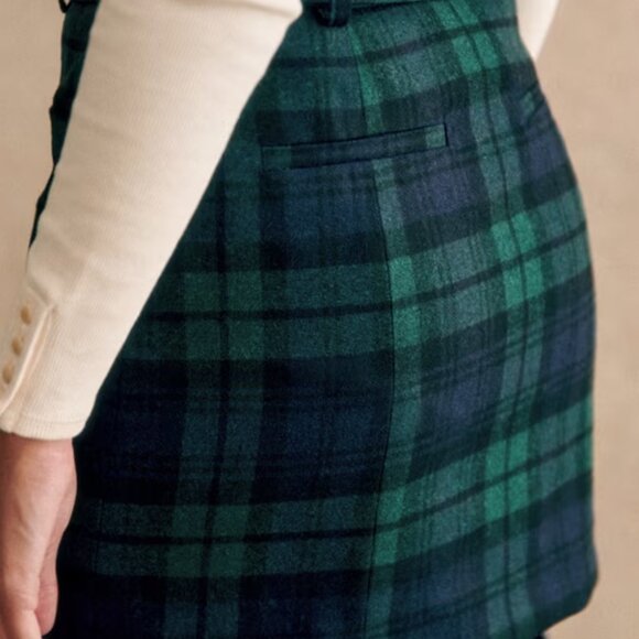 SEZANE - Gillie Wool Skirt in Navy Tartan (xs) - Picture 7 of 7